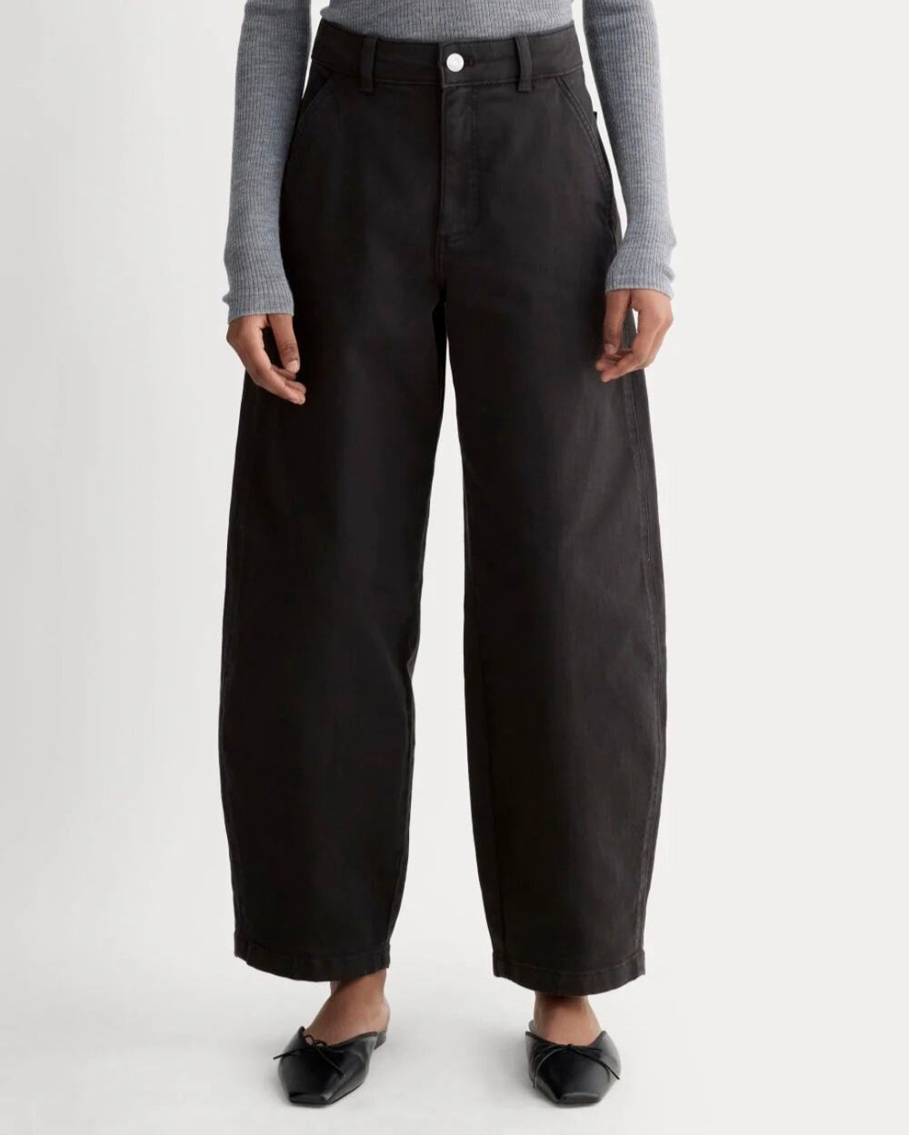 NWT Everlane The Utility Curve Pant High-Rise Ankle Jean Black Denim Size 00R